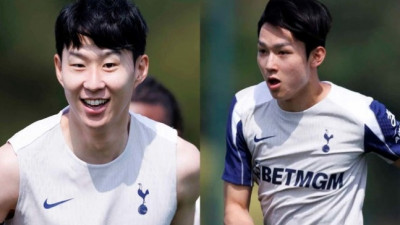 토트넘 프리시즌 훈련장에서 포착된 두 한국인 선수, 손흥민과 양민혁이 팬들의 관심을 한 몸에 받고 있다.