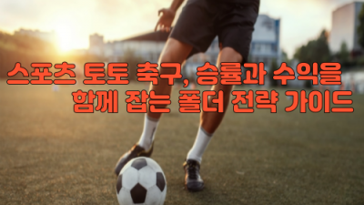 스포츠토토 축구, 승률과 수익을 함께 잡는 폴더 전략 가이드