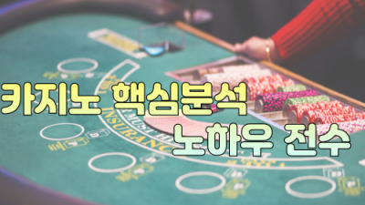카지노 핵심분석 노하우전수